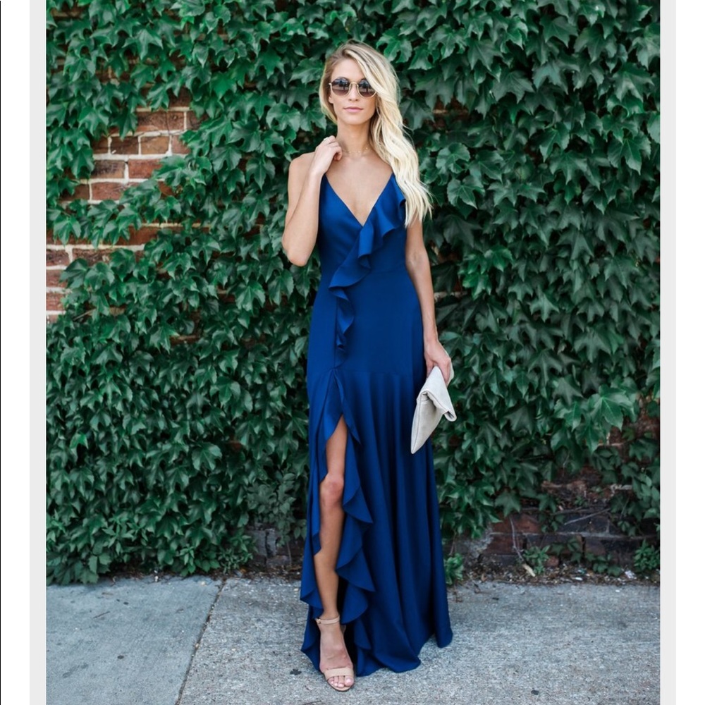 Cool Waters Maxi Dress Small Navy